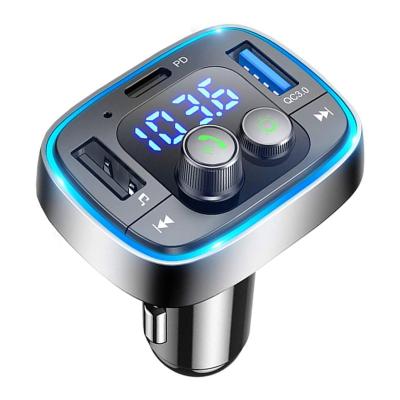 China MP3 Player PD18W Car Stereo Kit Handsfree Wireless Type C Qc3.0 Charger FM Modulator FM Transmitter TF Card U Disc Playback for sale