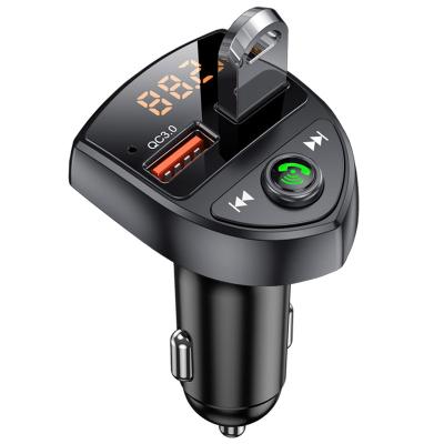 China Quick Charging Car MP3 Player SD Card U Disk FM Transmitter Folder Change Dual USB Battery Voltage Detection QC3.0 Car Charger Handsfree for sale