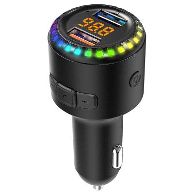 China New Colorful Light RGB USB Drive Music Flash Mp3 Player With Light QC3.0 Fast Charging Car Mp3 Player FM Transmitter RGB Dual USBb For Car for sale