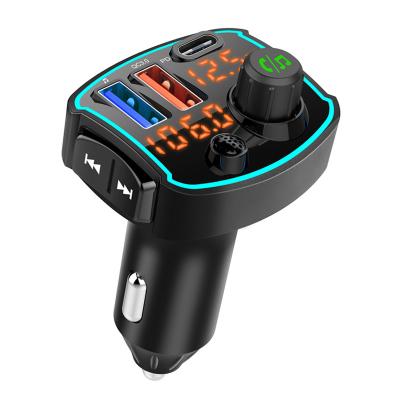 China Stereo Quick Charger QC3.0 PD3.0 USB Car Kit Fm Transmitter Car Mp 3 Handsfree Player for sale