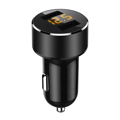 China Fast Charging Support 3.6A Dual USB Car Phone Charger Voltage Sensing With Led Display Cigarette Lighter Power Adapter Car Charger for sale