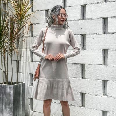 China Anti-static pleated line skirt women's simple high-grade casual cashmere wool solid color dress autumn/winter 2021 new a-line skirt for sale