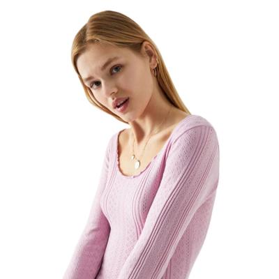 China Anti-pilling women fashion slim fit ribbed knits deep v-neck plain cardigan sweater ruffle edge short women sweaters for sale