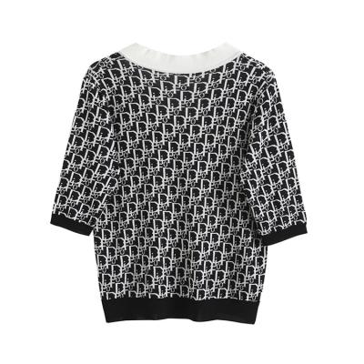 China Women's Anti-Pilling Pattern Long Sleeve V-Neck Jumper Tops Winter Pullover Sweater Women for sale