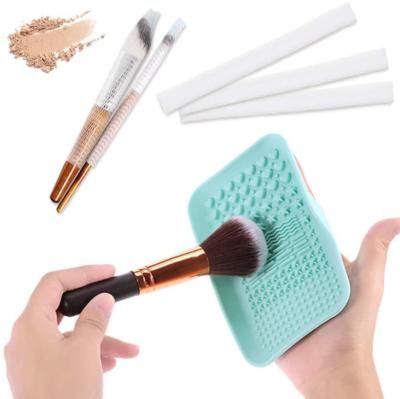 China Beauty Care Makeup Tools Silicone Matte Makeup Brush Cleaning Pad Portable Makeup Brush Cleaner With Handle Brush Washing Cosmetic Tool for sale