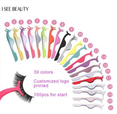 China Hot Makeup Tools Factory Sale Eyelashes Tools Customized Logo Stainless Steel Eyelash Tweezers and Eyelash Applicator Available for sale