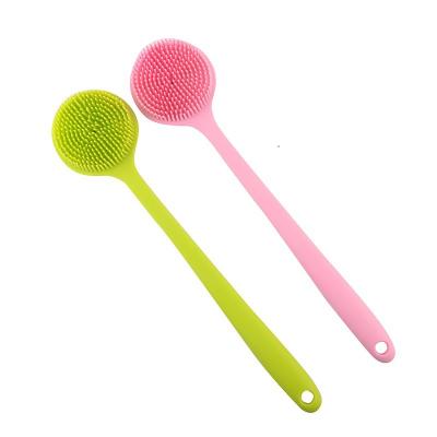 China Double Handle Bathroom Long Shower Side Body Brush Silicone Bath Brush Accessories for sale