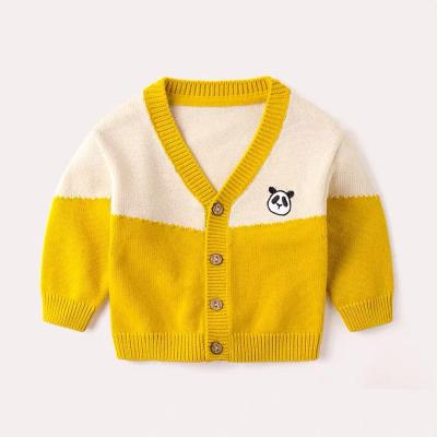 China Wholesale white and yellow color boy sweater children anti-pilling cardigan for sale