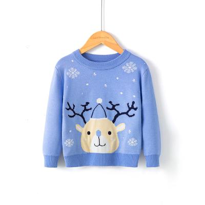 China Anti-wrinkle suit Fawn Jacquard Christmas pullover Double-layer sweater 2020 winter children new for sale