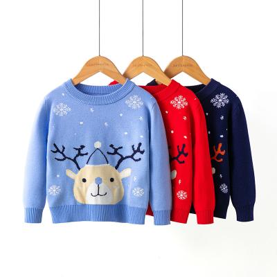 China Anti-Wrinkle Children's Winter Christmas Snowflake Deer Boys and Girls Jacquard Knitting Sweater Uses Ugly Sweaters for sale