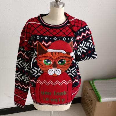 China Men's Retro TV Christmas Sweater Ugly Red Agent HHS202109 for sale