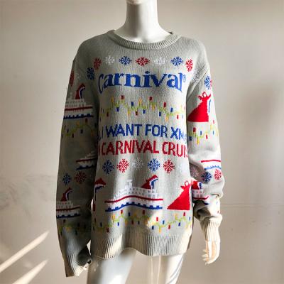 China Funny Ugly Round Neck Anti-wrinkle Knitting Patterns Christmas Sweater For Women for sale