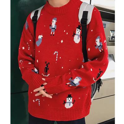 China Custom Mens Character Red Crewneck Sweater Anti-Shrink for sale