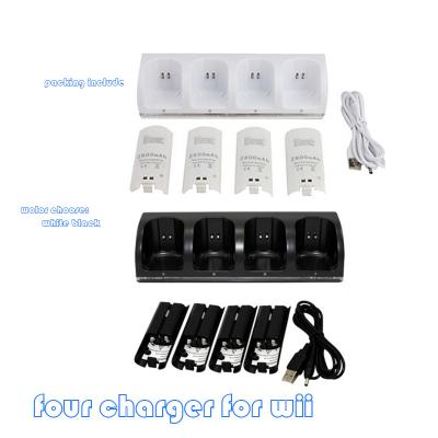 China Factory Sale Charger Dock Station 4 Charging Batteries Pack For Nintendo Wii Remote Controller Charging Station for sale