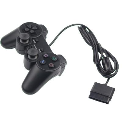 China VIBRATION MOTOR Factory Black Wired Dual Controller For PS2 Vibration Joystick Gamepad For Playstation 2/PS2 Gamepad Controller for sale