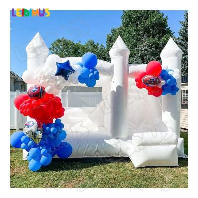 China Kids Play Center Wholesale Kids White Bounce House with Ball Pit and Slide Wedding Jumper Bouncy Castle Inflatable Bouncer for Party for sale