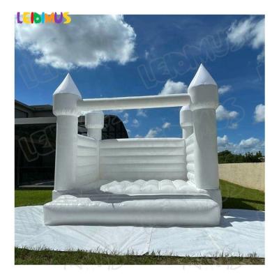 China Kids Play Center Custom Made Bouncy Pink Wedding Jumpers Inflatable White Bounce House Castle Commercial With Ball Pit for sale