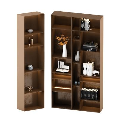 China Radfix Bare Back Custom Black Aluminum Frame Minimalist Home Bookshelf Furniture Modern Aluminum Office Bookcase for sale