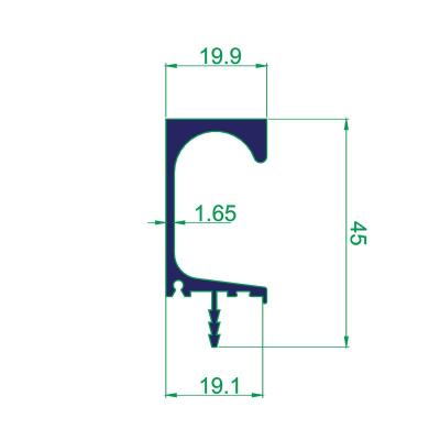 China High Quality Aluminum Decorations JGM-190 Radfix China OEM Aluminum Profile For Building Material Extrusion Profile Making for sale