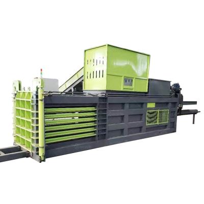 China Wood Packaging Material Horizontal Waste Carton Baler with Semi Auto Hydraulic Power for sale