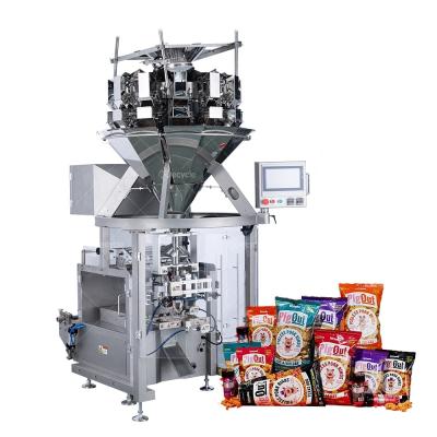 China Low Cost Automatic Potato Chips/Biscuit/Beans/Grain Snack Food Pouch Bag Nitrogen Vertical Packing Packaging Machine for sale