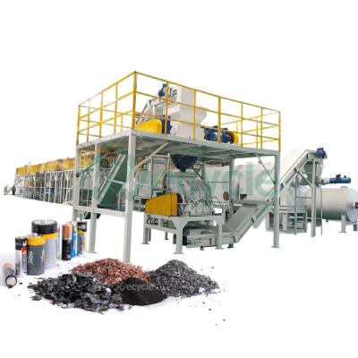 China 300kg/h-1000kg/h Black Mass Lithium Battery Cylindrical Li Ion Battery Recycling Plant for sale