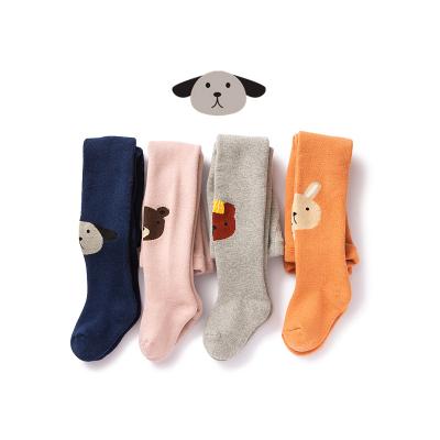 China New Arrival Pantyhose Solid Color Bear Rabbit Dog Pattern Breathable Cotton Terry Baby Girl Tights for sale