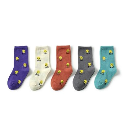 China 2021 New Arrival QUICK DRY Custom Cotton Crew Cartoon Mood Colorful Kids Socks for sale