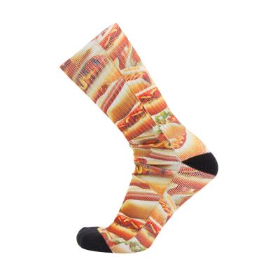 China Polyester Good Quality Mens Sublimation Printing Colorful QUICK DRY Socks for sale