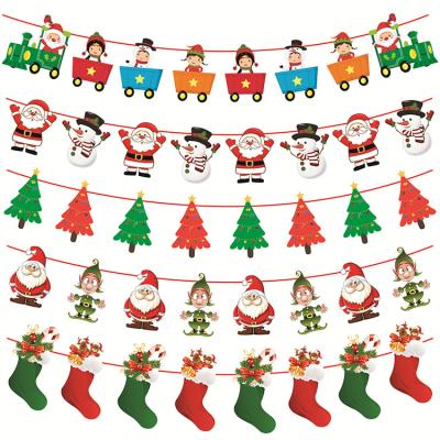 China American Commercial Outdoor Christmas Decorations Woven Fabric Christmas Decorations Colored Pull Flag for sale