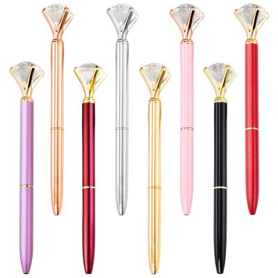 China office & School Pen OEM Pen Custom Logo Wedding Gift Luxury Big Diamond Crystal Pen For Girls for sale