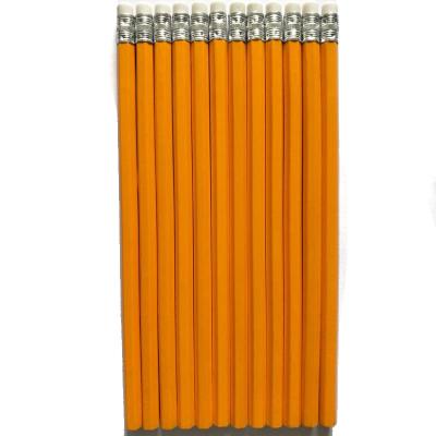 China Promotional Pencil Customized Logo 7 Inch Hexagonal Yellow Poplar Wood HB Pencil With Eraser For Office And School for sale