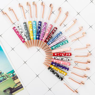 China office & Hot Selling Tube Pen USA And Japan School Factory Specimens Flowers Metal DIY Dry ​​Handmade Pen Promotion Empty Ball Pen With Cat Pattern for sale