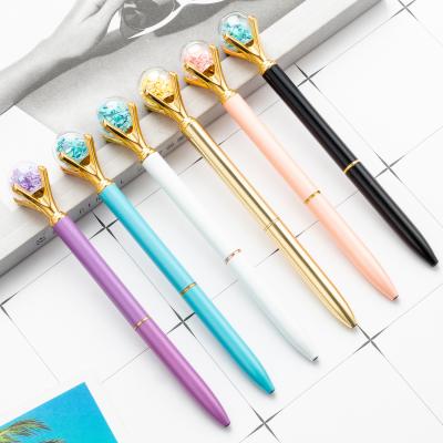 China office & School pen factory style heart 2020 new and start shape glitter metal pen wholesale promotion ball pen for gift for sale