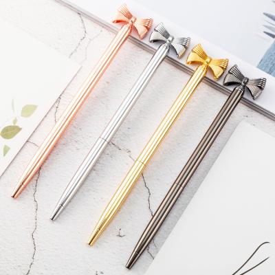 China office & School Pen USA Market Hot Popular Explosion Fancy Metal Pen For Cute Bow Promotional Head Alloy Pen for sale