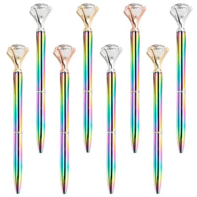 China office & Brand New Color Crystal Diamond Rainbow Mermaid Glare School Pen Youjin Novelty Rollball Master Pen With Engrave Logo for sale