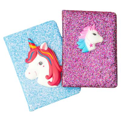 China Glittery Plush Unicorn Journal Furry Squishy Notebook Cute Hardcover Book, Perfect Diary or Diary for Kids for sale