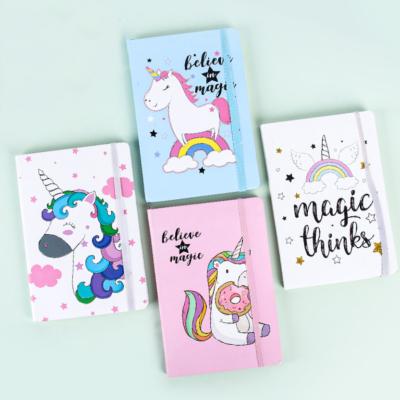 China Dreamy Size Custom Logo Unicorn Pink Notebook A5 A6 Printed Cute World Notebook for sale