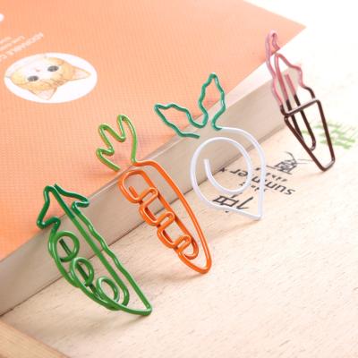 China 2022 Newstyle new school and office cute carrot fruit shape high quality vegetable paper clip set markers for girls for sale