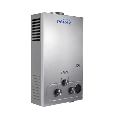 China Car Patoly Manufacturer Wholesale Price LPG Instant NG Gas Geyser Boiler 6L to 10L 12L Gas Tankless Water Heaters for sale