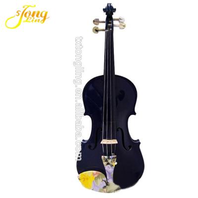 China Tree Painted Art Solid Spruce Violin Black for sale