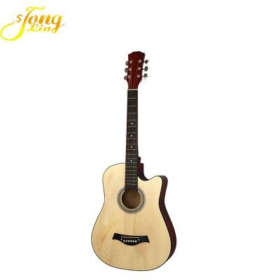 China Wholesale Basswood 38 inch Cheap Acoustic Folk Cutaway Guitar for sale