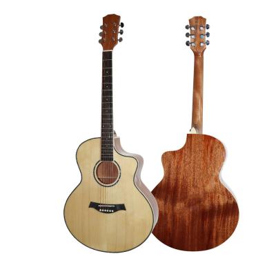 China Flawless Veneer Tongling OEM High Quality Acoustic Folk Cutaway Guitar for sale