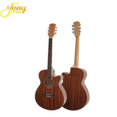 China Professional Wholesale Sapele Acoustic Folk Cutaway Guitar for sale