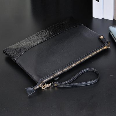 China 2021 Vintage Fashion Korea Personality Crazy Horse PU Man Leather Cell Phone Clutch Bag for sale