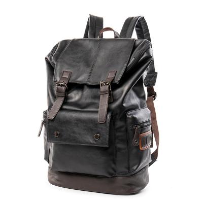 China Top Selling PU Leather Men's Large Large Luggage Laptop Travel Bags Business Travel Leather Backpack Fashion Backpacks for sale