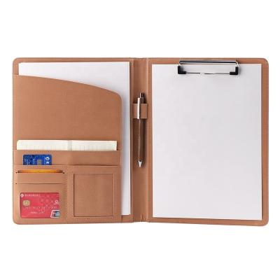 China Leather Embossing Leather A4 Conference Document Folder For Interview for sale