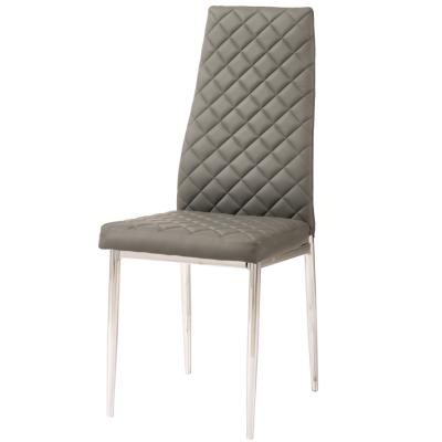 China Hot Sale Foldable And Modern PU Dining Chair Fabric Splicing Dining Table Chair for sale