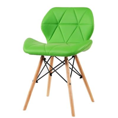 China Elegant And Soft Nordic Style Furniture PU Leisure Dining Chairs With Wooden Legs for sale