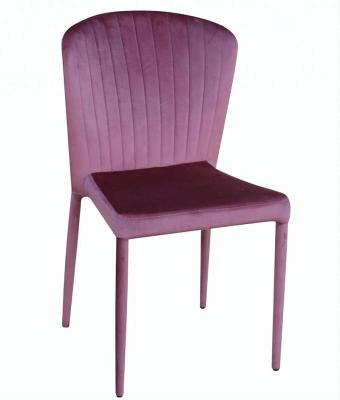 China Simple And Beauty Modern Classic Purple Velvet Upholstered Armless Dinner Chairs Dining Room With Metal Frame For Dining Room Cafe Store for sale